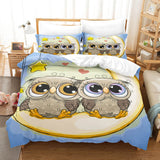 Cartoon Owl Bedding Sets Duvet Covers Quilt Bed Sheets Birthday Gift - EBuycos