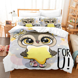 Cartoon Owl Bedding Sets Duvet Covers Quilt Halloween Bed Sheets - EBuycos