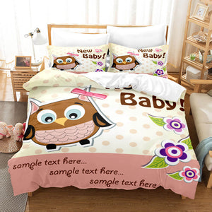 Cartoon Owl Girls Birthday Bedding Sets Duvet Covers Quilt Bed Sheets - EBuycos
