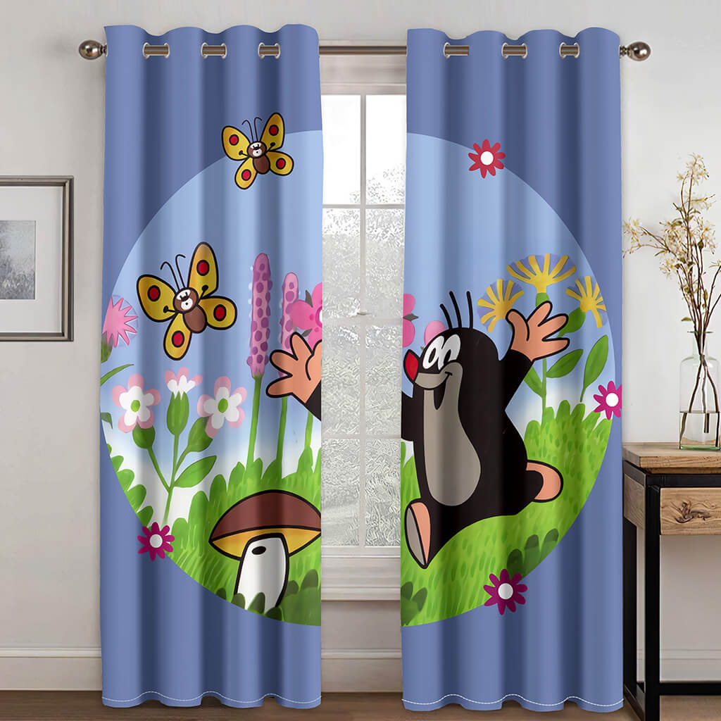 Cartoon Penguin Curtains Blackout Cosplay Window Treatments Drapes