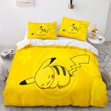 Cartoon Pikachu Bedding Set Quilt Cover Without Filler