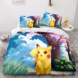 Cartoon Pikachu Bedding Set Quilt Cover Without Filler