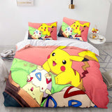 Cartoon Pikachu Bedding Set Quilt Cover Without Filler