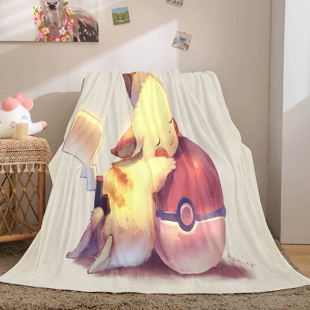 Cartoon Pokemon Pikachu Flannel Fleece Blanket Throw Quilt Blanket - EBuycos