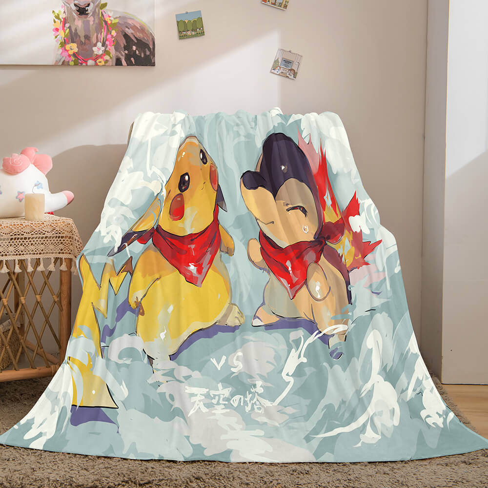 Pokemon Pikachu Blanket Flannel Fleece Blanket Throw Cosplay Blanket - EBuycos