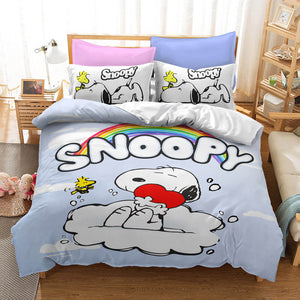 Snoopy Print Bedding Set Quilt Duvet Cover Without Filler - EBuycos