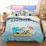 Snoopy Print Bedding Set Quilt Duvet Cover Without Filler - EBuycos