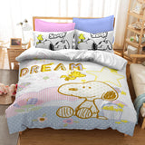 Snoopy Bedding Set Quilt Duvet Cover Without Filler - EBuycos