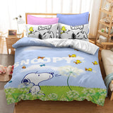 Snoopy Pattern Bedding Set Quilt Duvet Cover Without Filler - EBuycos