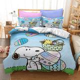 Snoopy Pattern Bedding Set Quilt Duvet Cover Without Filler - EBuycos