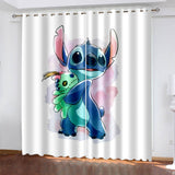 Cartoon Stitch Curtains Blackout Window Treatments Drapes for Room Decor