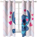 Cartoon Stitch Curtains Blackout Window Treatments Drapes for Room Decor
