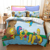 Cartoon The Simpsons Cosplay Bedding Set Duvet Covers Bed Sheets Sets - EBuycos