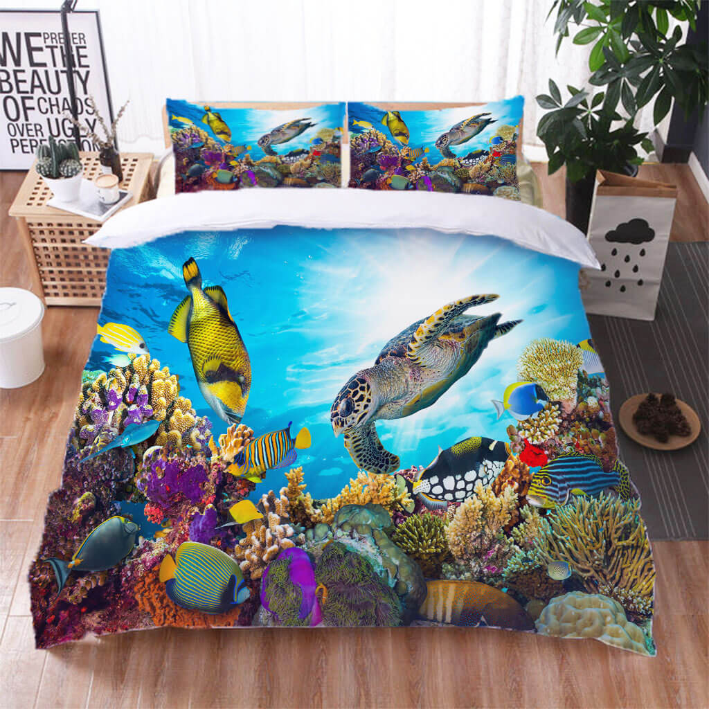 Cartoon Undersea World Bedding Set Quilt Cover Without Filler