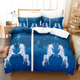 Cartoon Unicorn 3 Piece Bedding Set Duvet Covers Comforter Bed Sheets - EBuycos