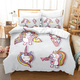 Cartoon Unicorn 3 Piece Bedding Set Duvet Covers Comforter Bed Sheets - EBuycos