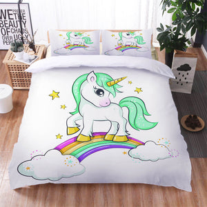 Cartoon Unicorn Bedding Set Quilt  Cover Without Filler