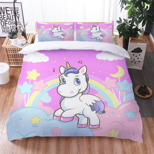Cartoon Unicorn Bedding Set Quilt  Cover Without Filler