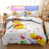 Cartoon Winnie the pooh Kids Bedding Set Duvet Cover Bed Sheets Sets - EBuycos
