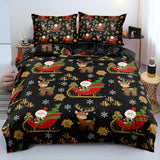Christmas Bedding Set Duvet Cover Pillowcases Quilt Bed Linen Textiles - EBuycos