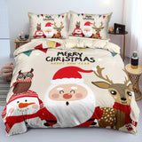 Christmas Bedding Set Duvet Cover Pillowcases Quilt Bed Linen Textiles - EBuycos
