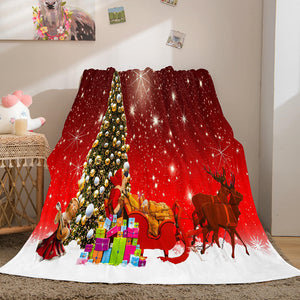 Christmas Decorations Flannel Fleece Throw Cosplay Blanket Comforter Set - EBuycos