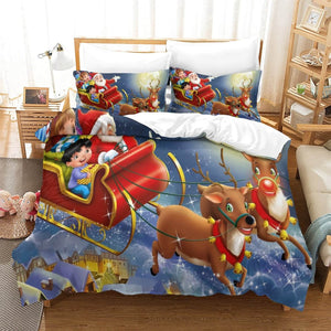 Christmas Pattern Bedding Set Quilt Cover Without Filler