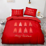 Merry Christmas Pattern Bedding Set Quilt Cover Without Filler