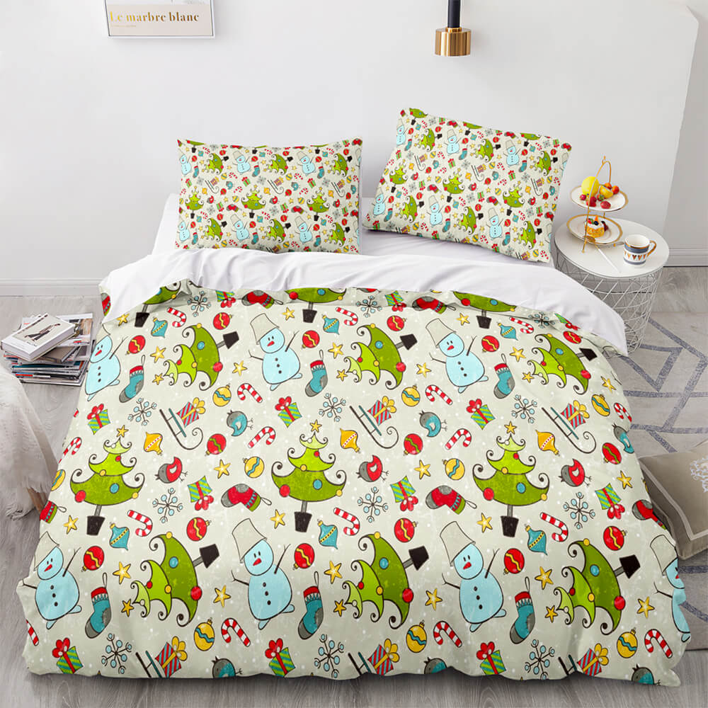 Merry Christmas Pattern Bedding Set Quilt Cover Without Filler