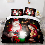 Christmas Script Bedding Sets Full Duvet Covers Comforter Bed Sheets - EBuycos