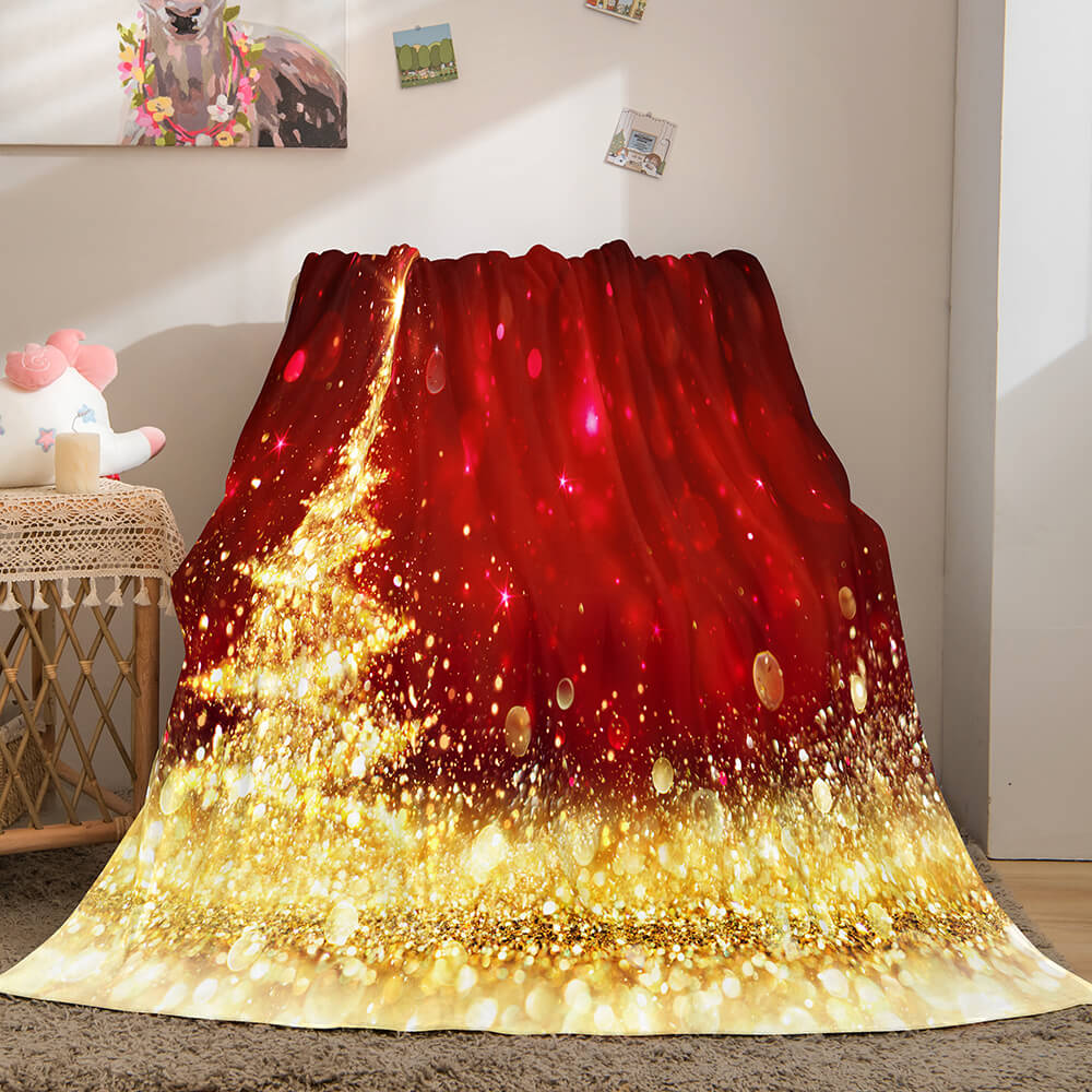 Christmas Theme Flannel Fleece Throw Cosplay Blanket Comforter Set - EBuycos