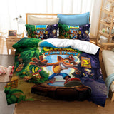 Crash Bandicoot Cosplay Bedding Set Quilt Duvet Cover Bed Sheets Sets - EBuycos