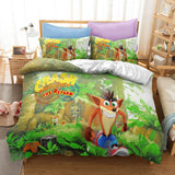 Crash Bandicoot Kids Bedding Set Quilt Duvet Covers Bed Sheets Sets - EBuycos