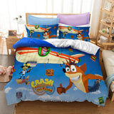 Crash Bandicoot Kids Bedding Set Quilt Duvet Covers Bed Sheets Sets - EBuycos