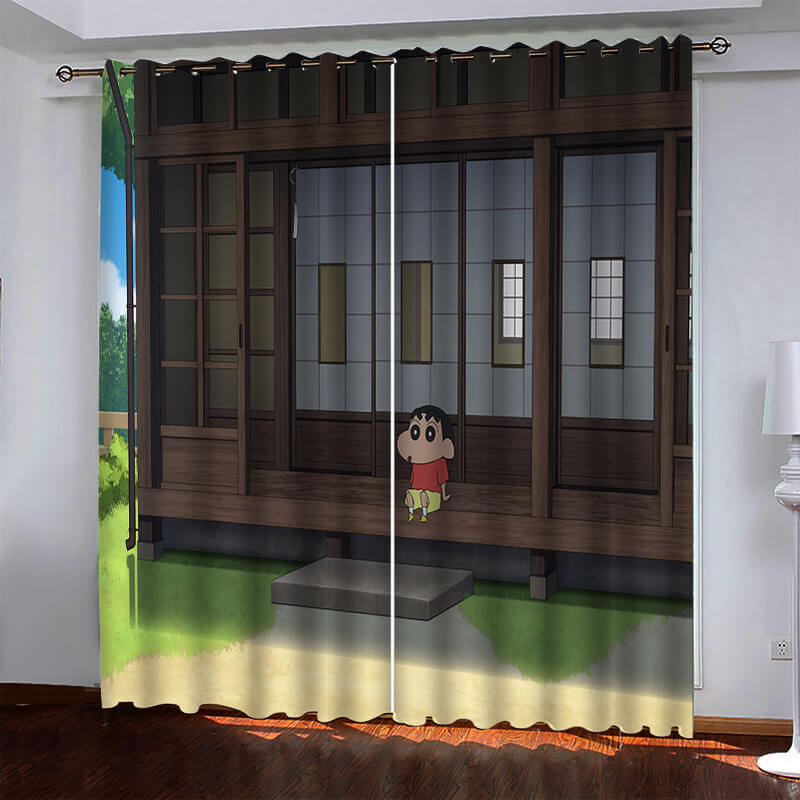 Crayon Shin-chan Pattern Curtains Blackout Window Drapes