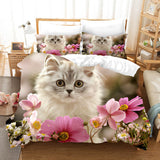 Cute Animal Pet Cats Bedding Set Duvet Covers Comforter Bed Sheets - EBuycos