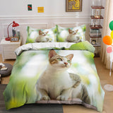 Cute Animal Pet Cats Bedding Set Duvet Covers Comforter Bed Sheets - EBuycos