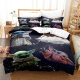 Cute Baby Yoda Cosplay Bedding Set Quilt Duvet Cover Bed Sheets Sets - EBuycos