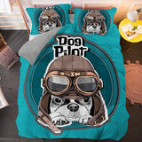 Cute Dog Cartoon Pug Bedding Set Duvet Covers Comforter Bed Sheets - EBuycos