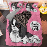 Cute Dog Cartoon Pug Bedding Set Duvet Covers Comforter Bed Sheets - EBuycos