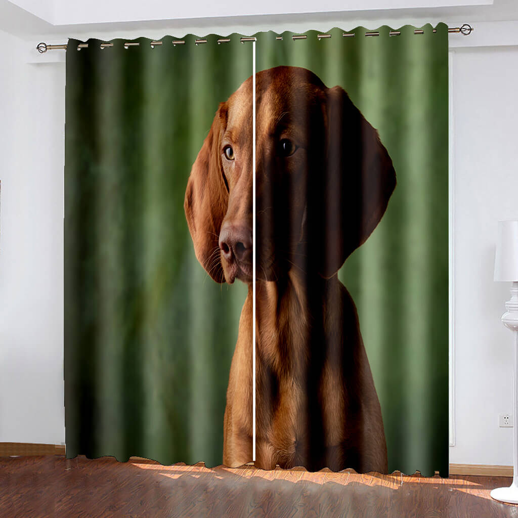 Cute Dogs Curtains Blackout Window Treatments Drapes for Room Decoration