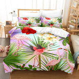 Cute Flamingo Bedding Set 3 Piece Duvet Covers Comforter Bed Sheets - EBuycos