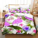 Cute Flamingo Bedding Set 3 Piece Duvet Covers Comforter Bed Sheets - EBuycos