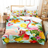 Cute Flamingo Bedding Set 3 Piece Duvet Covers Comforter Bed Sheets - EBuycos