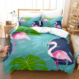 Cute Flamingo Bedding Set 3 Piece Duvet Covers Comforter Bed Sheets - EBuycos