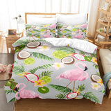 Cute Flamingo Bedding Set 3 Piece Duvet Covers Comforter Bed Sheets - EBuycos