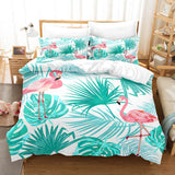 Cute Flamingo Bedding Set 3 Piece Duvet Covers Comforter Bed Sheets - EBuycos