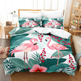 Cute Flamingo Bedding Set 3 Piece Duvet Covers Comforter Bed Sheets - EBuycos