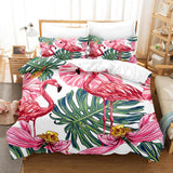 Cute Flamingo Bedding Set 3 Piece Duvet Covers Comforter Bed Sheets - EBuycos