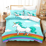 Cute Kids Girls Unicorn Bedding Set Duvet Covers Comforter Bed Sheets - EBuycos